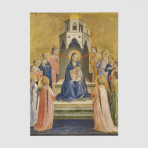 Madonna mit Kind und Zwölf Engel von Angelico Seidenpapier