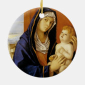 Madonna mit Kind von Giovanni Bellini Keramik Ornament (Hinten)