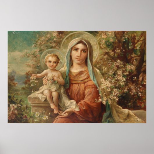 Madonna mit Kind von Hans Zatzka - Poster (Vorne)