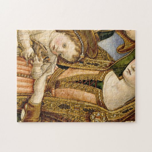 Madonna mit Kind zwei Engel Vittorio Crivelli Puzzle (Horizontal)