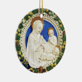 MADONNA MIT KINDERLEINEM Blue Saphire Keramikornament (Rechts)