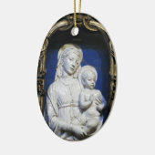MADONNA MIT KINDERLEINEM Blue Saphire Keramikornament (Links)