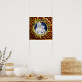 MADONNA MIT KINDERRENAISSANCE FLORAL CROWN POSTER (Küche)