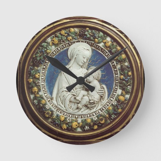 MADONNA MIT KINDERRUNDE RUNDE WANDUHR (Vorderseite)