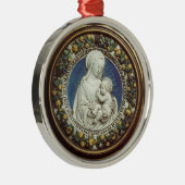 MADONNA MIT KINDrundem blauem Saphir Silbernes Ornament (Rechts)