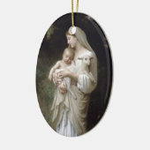Madonna mit Lamb - Bouguereau Keramik Ornament (Links)