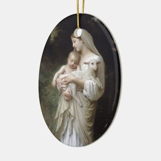 Madonna mit Lamb - Bouguereau Keramik Ornament (Links)