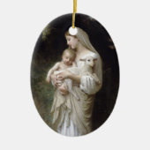 Madonna mit Lamb - Bouguereau Keramik Ornament (Vorne)