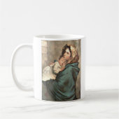 Madonna mit Scarf Holds Kaffeetasse (Links)