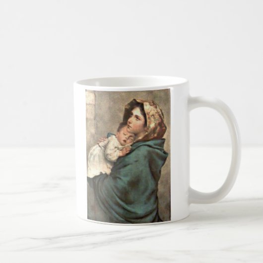 Madonna mit Scarf Holds Kaffeetasse (Rechts)