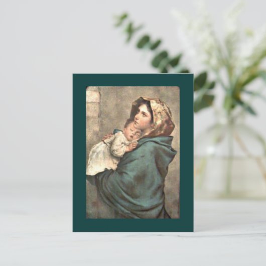 Madonna mit Scarf Holds Postkarte (Stehend Vorderseite)