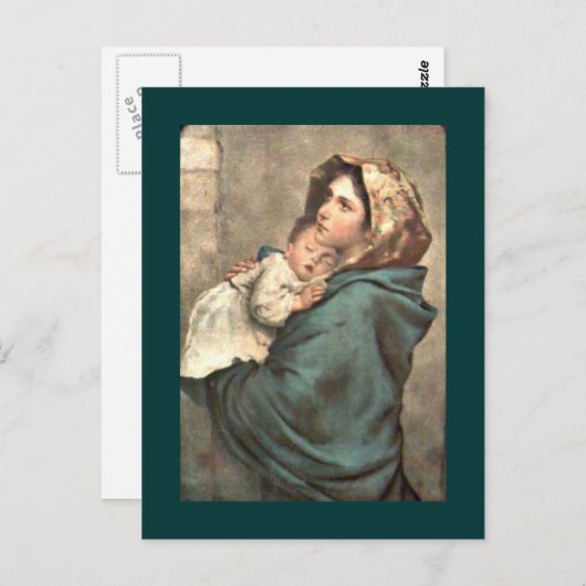 Madonna mit Scarf Holds Postkarte (Vorne/Hinten)