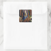 Madonna mit St. Nikolaus von Bari Quadratischer Aufkleber (Tasche)