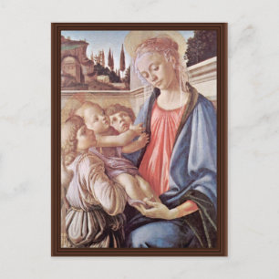 Madonna mit zwei Engeln, von Sandro Botticelli Postkarte