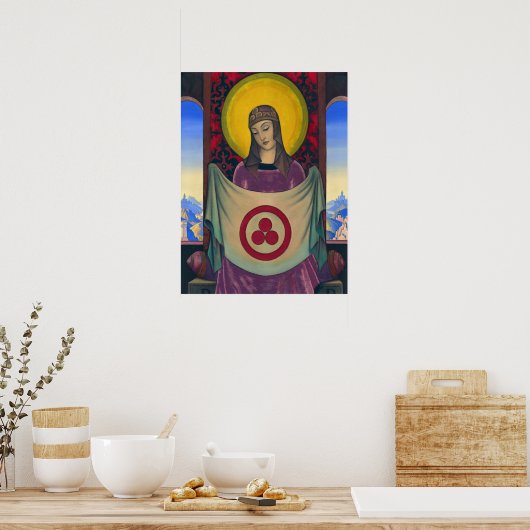 Madonna Oriflamma von Nicholas Roerich Poster (Küche)
