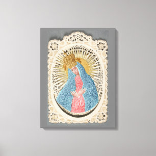 Madonna Queen of Heaven on Lace Leinwanddruck