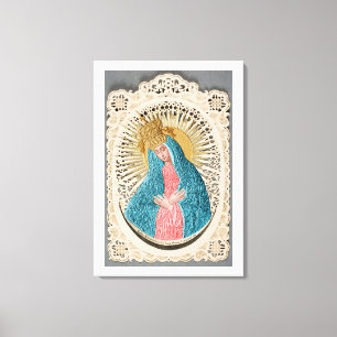 Madonna Queen of Heaven on Lace Leinwanddruck