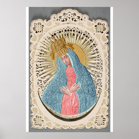 Madonna Queen of Heaven on Lace Poster (Vorne)
