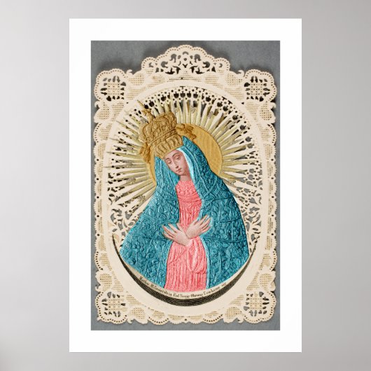 Madonna Queen of Heaven on Lace Poster (Vorne)