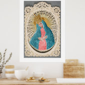 Madonna Queen of Heaven on Lace Poster (Küche)