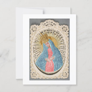 Madonna Queen of Heaven on Lace Postkarte