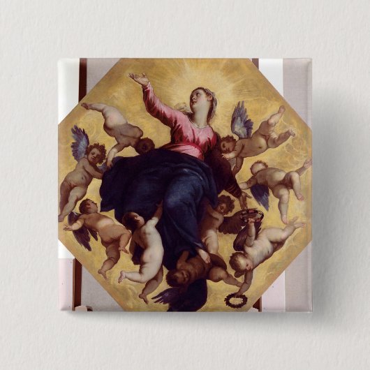 Madonna trug durch Engel (Deckenfresko) Button (Vorderseite)