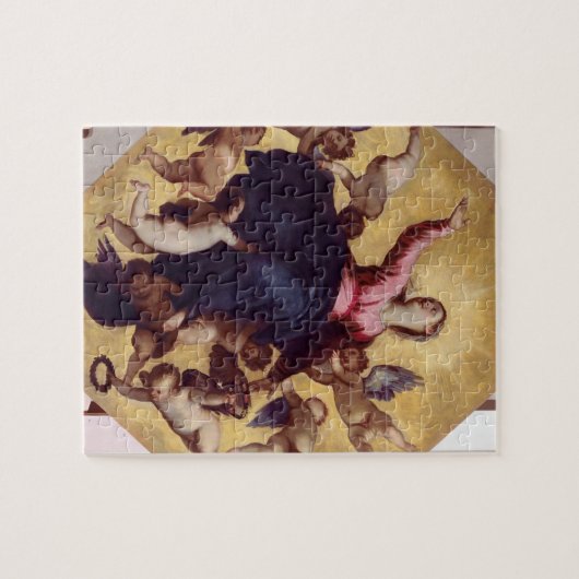 Madonna trug durch Engel (Deckenfresko) Puzzle (Horizontal)