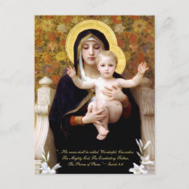 Madonna u. Kind durch Bouguereau biblisches Zitat Feiertagspostkarte