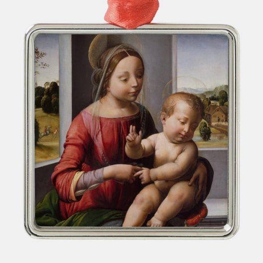 Madonna u. Kind mit Johannes der Täufer Ornament Aus Metall (Vorne)