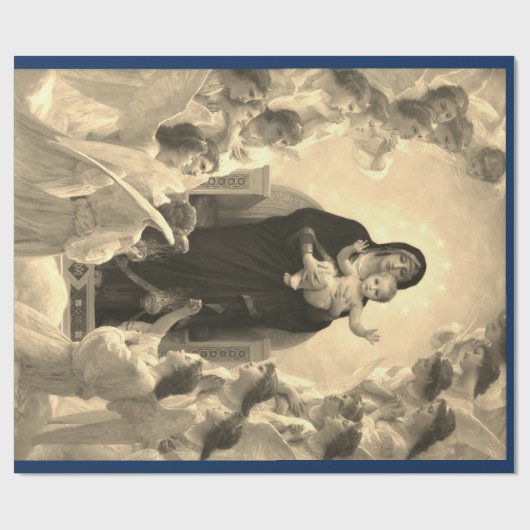 MADONNA UND CHILD CHRISTMAS GIFT WRAP Bouguereau Geschenkpapier (Flach)