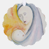 Madonna und Child Midnight Blue Keepake Gruß Ornament Karte (Vorderseite)