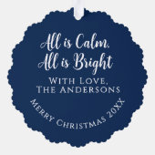 Madonna und Child Midnight Blue Keepake Gruß Ornament Karte (Rückseite)