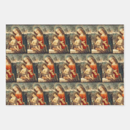 Madonna und Christ Kinder Klassische Kunst Geschenkpapier Set