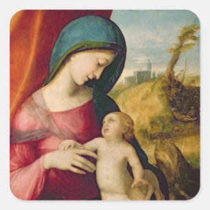 Madonna und Kind, 1512-14 Quadratischer Aufkleber