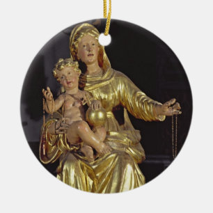 Madonna und Kind, 17. Jahrhundert (vergoldetes Keramikornament