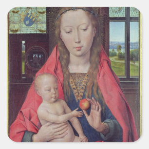 Madonna und Kind 2 Quadratischer Aufkleber