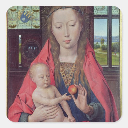 Madonna und Kind 2 Quadratischer Aufkleber (Vorderseite)