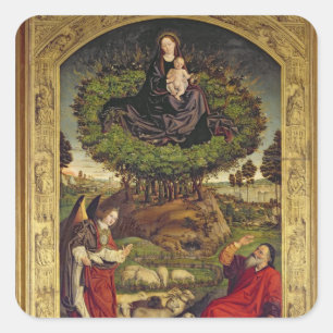 Madonna und Kind 2 Quadratischer Aufkleber