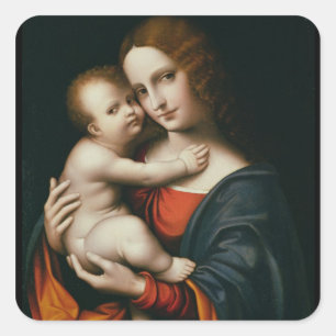 Madonna und Kind 2 Quadratischer Aufkleber