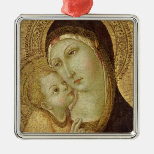 Madonna und Kind 2 Silbernes Ornament