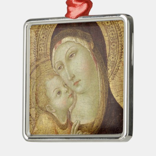 Madonna und Kind 2 Silbernes Ornament (Links)