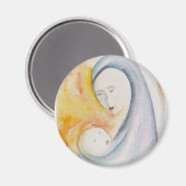 Madonna und Kind Abstrakte Wasserfarbe Magnet (Vorderseite/Rückseite)