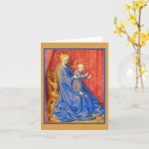Madonna und Kind auf dem Thron Jean Fouquet Feiert Karte