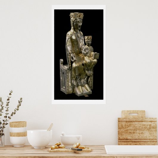 Madonna und Kind begeistert, Statuette, Französisc Poster (Küche)