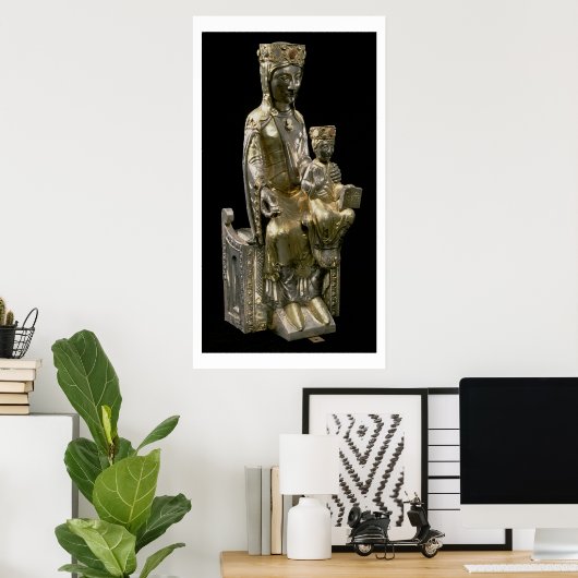 Madonna und Kind begeistert, Statuette, Französisc Poster (Heimbüro)