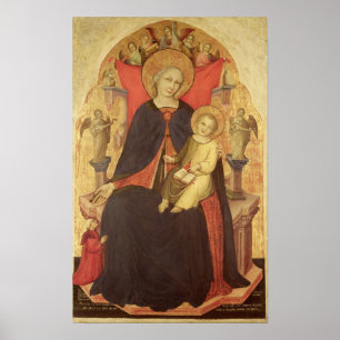 Madonna und Kind begeistert von Donor Vulciano Poster