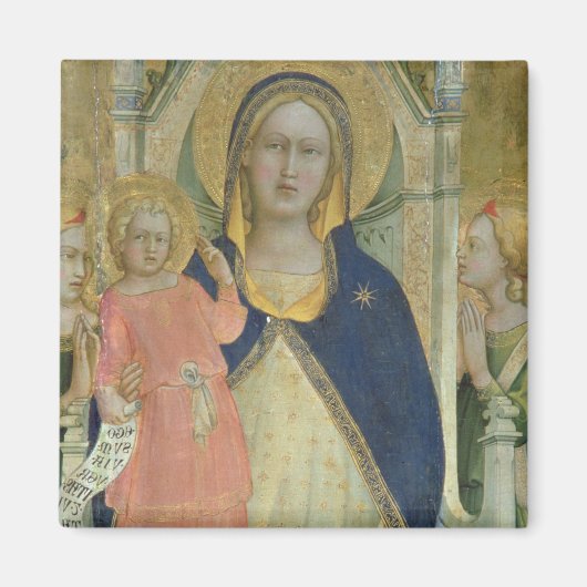 Madonna und Kind begeistert von Heiligen, Detail Magnet (Vorne)