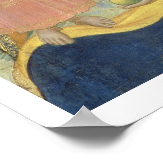 Madonna und Kind begeistert von Heiligen, Detail Poster (Ecke)