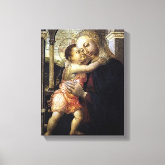 Madonna und Kind - Botticelli - c1500 Leinwanddruck (Vorderseite)