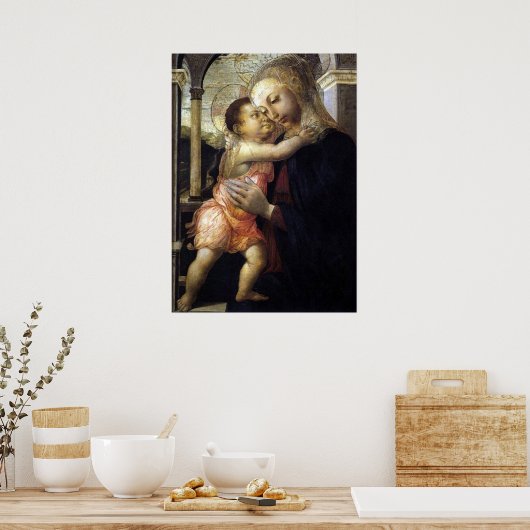 Madonna und Kind - Botticelli - c1500 Poster (Küche)